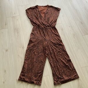 Cropped Cheetah Jumpsuit